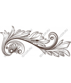  Elegant floral ornament in Baroque style