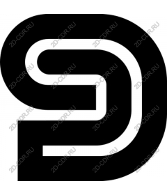  Stylized letter D in black and white
