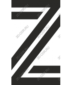 Geometric letter Z in black and white