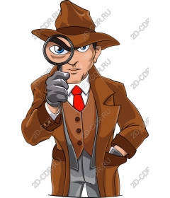 Detective with magnifying glass