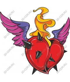  Heart with spikes and wings