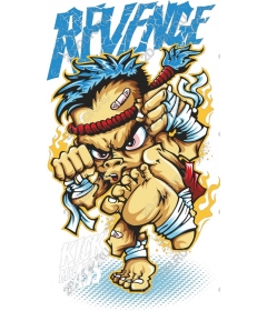  Cartoon fierce warrior