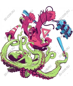 Gorilla vs octopus - Action