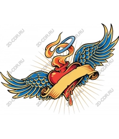  Heart with wings inspired tattoo
