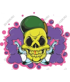  Bright street art skull