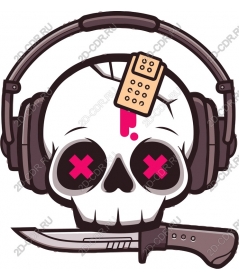  Daring skull with headphones