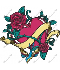  Bright heart and roses