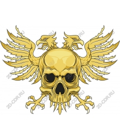 Majestic Golden skull with the eagles