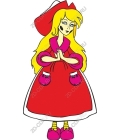  Charming fairy tale character in red dress