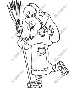  Fancy lady with the broom