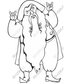 Cheerful bearded character