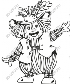 Playful straw Scarecrow