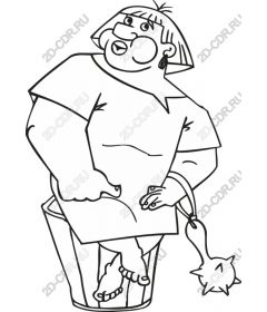  Joyful character in a bucket