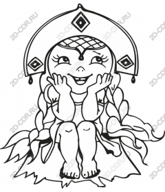  Joyful girl with pigtails