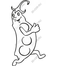 Funny character peas