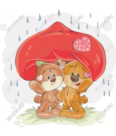  Adorable Teddy bears under a mushroom