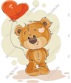  Cute Teddy bear with balloon