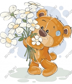  Charming Teddy bear with daisies
