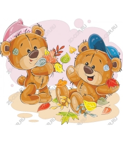  Autumn playful bears