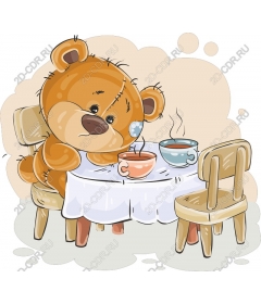  Cozy tea time with bear