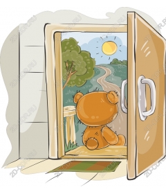 Whimsical doorway in the form of Teddy bear