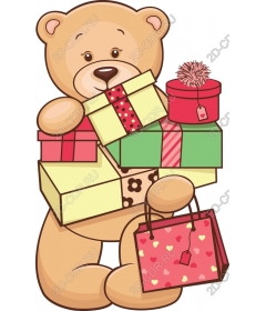  Cute bear with gift boxes