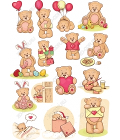 Cute set Teddy bears