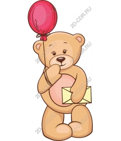  Cute Teddy bear with balloon
