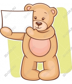  Cute bear with blank sign