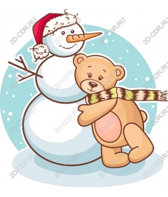  Festive joy: Snowman and Teddy bear