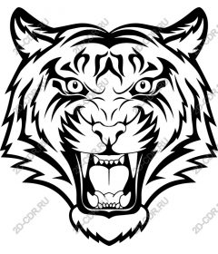  Fierce roaring tiger head