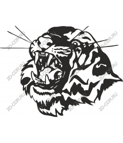  Roaring tiger head