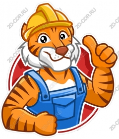 Funny cartoon tiger