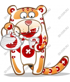 Tiger carrying tea