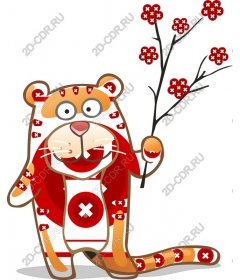  Festive tiger enjoy