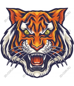  Fierce roaring tiger head