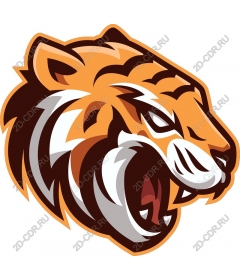  Fierce roaring tiger head