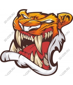 Head of a ferocious tiger