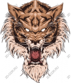  Fierce roaring tiger head