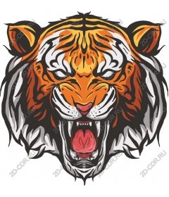  Vivid roaring tiger head