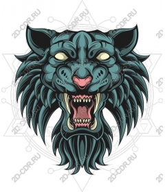  Ferocious lion head