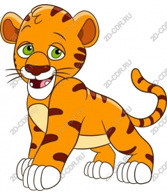 Playful cartoon tiger