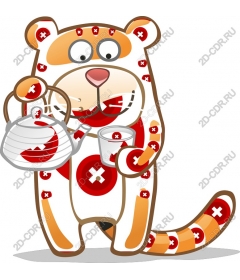  Tiger carrying tea
