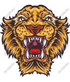 Ferocious lion head