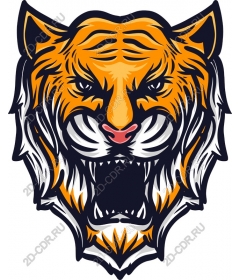  Fierce roaring tiger head