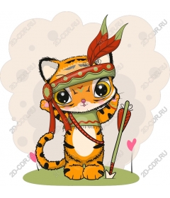  Cute character tiger with feather headband