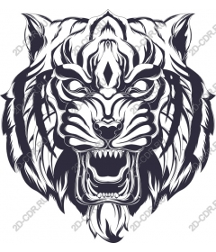 Head of a ferocious tiger