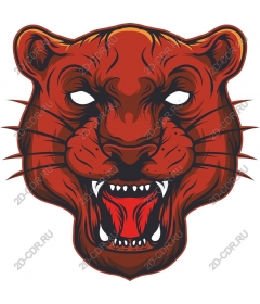 Head of a ferocious red Panther