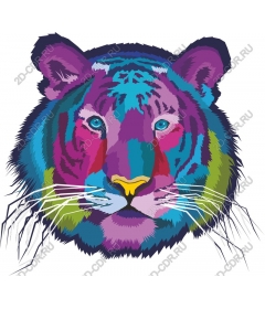  Colorful face of a tiger