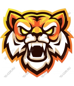  Fierce roaring tiger head